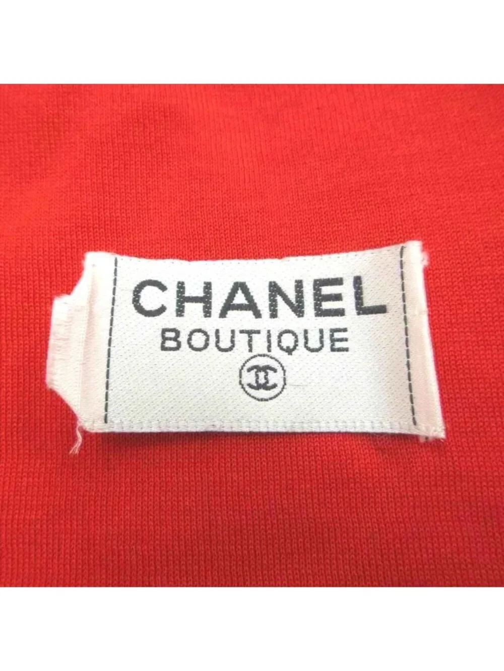 Chanel Pullover Knit Red CC Logo Button Top Long Sleeve Sweater 38